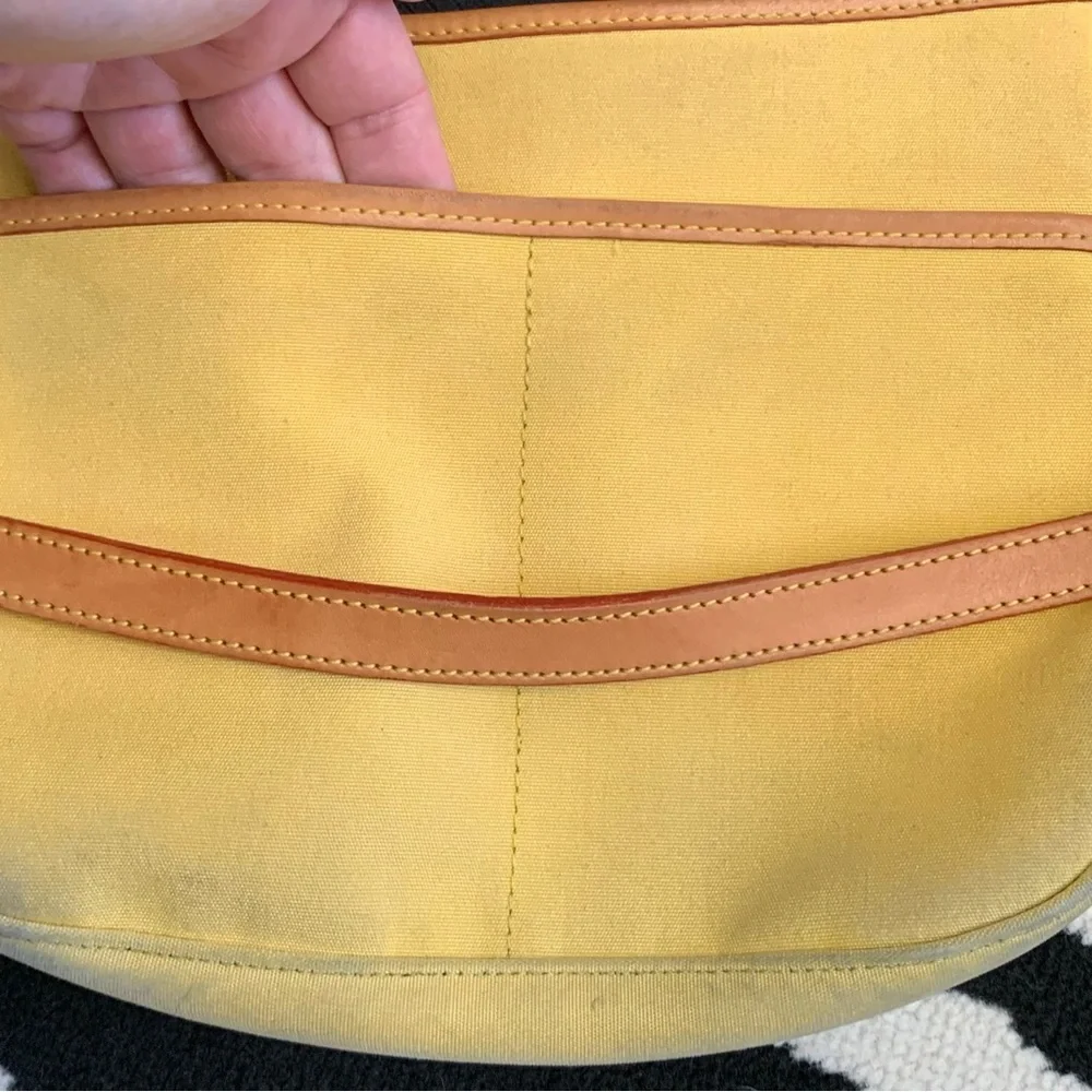 Dooney & Bourke Butter Yellow Canvas Flap Front Shoulder Bag - Picture 6 of 15